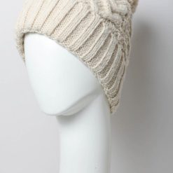 Southern Alternative Vancouver Cable Knit Pom Beanie (Off White)