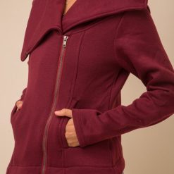 Southern Alternative Kenley Pocketed Moto Jacket (Wine)