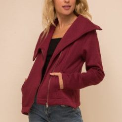 Southern Alternative Kenley Pocketed Moto Jacket (Wine)