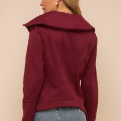 Southern Alternative Kenley Pocketed Moto Jacket (Wine)
