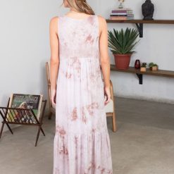 Southern Alternative Sun Burst Tie Dye Maxi Dress (Sand)