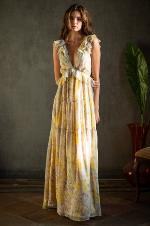 Southern Alternative Gardenia Floral Maxi Dress Dresses Southern Alternative Gardenia Floral Maxi Dress Dresses