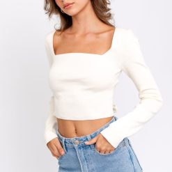 Southern Alternative Clothing Headling Knit Long Sleeve Top (Cream) 5 Southern Alternative Clothing Headling Knit Long Sleeve Top (Cream)