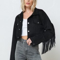Southern Alternative See You Later Fringe Jacket (Black)