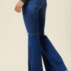 Southern Alternative Soho Distressed Flare Jeans(Medium Stone) 9 Southern Alternative Soho Distressed Flare Jeans(Medium Stone)