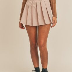 Southern Alternative Atlas Pleated Skort (Taupe) Clothing