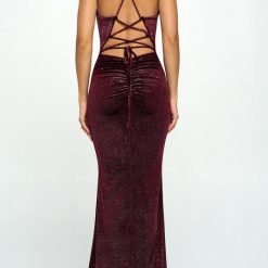 Southern Alternative Clothing Own The Night Velvet Maxi Dress(Wine) 6 Southern Alternative Clothing Own The Night Velvet Maxi Dress(Wine)