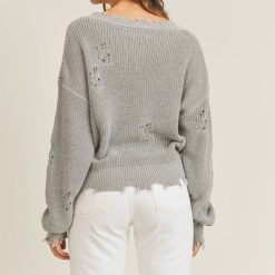Southern Alternative Clothing Valentina Knit Sweater (Heather Grey) 5 Southern Alternative Clothing Valentina Knit Sweater (Heather Grey)