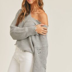 Southern Alternative Clothing Valentina Knit Sweater (Heather Grey) 6 Southern Alternative Clothing Valentina Knit Sweater (Heather Grey)
