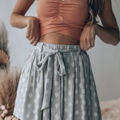 Southern Alternative Mid Day Crop Top (Peach) Blouses + Tops