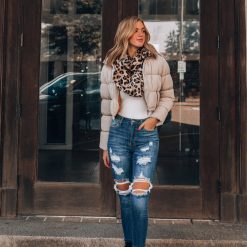 Southern Alternative November Rain Cropped Puffer Jacket (Cream)