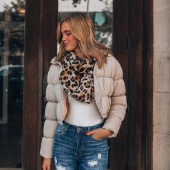 Southern Alternative November Rain Cropped Puffer Jacket (Cream)