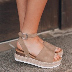 Southern Alternative Shoes Standard Issue Platform Sandals (Taupe)