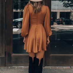 Southern Alternative Clothing Brunch Date Mini Dress (Pumpkin)