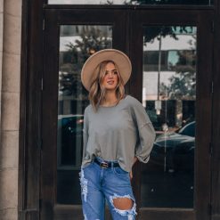 Southern Alternative Homebody Crewneck Top (Grey)
