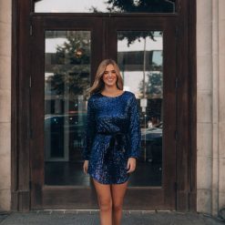 Southern Alternative Dresses Starlight Magic Sequin Mini Dress (Navy)