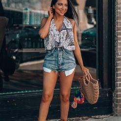 Southern Alternative Clothing Malibu Distressed Shorts (Medium Wash)