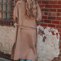 Southern Alternative Effortless Knitted Trench Coat (Latte) Jackets