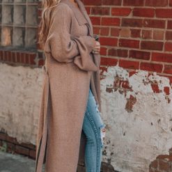 Southern Alternative Effortless Knitted Trench Coat (Latte) Jackets