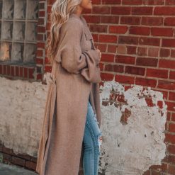 Southern Alternative Effortless Knitted Trench Coat (Latte) Jackets