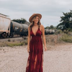 Southern Alternative Clothing All My Love Maxi Gown (Wine)