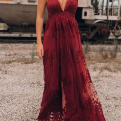 Southern Alternative Clothing All My Love Maxi Gown (Wine)
