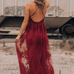 Southern Alternative Clothing All My Love Maxi Gown (Wine)