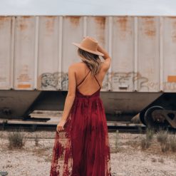Southern Alternative Clothing All My Love Maxi Gown (Wine)