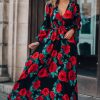 Southern Alternative Smell The Roses Long Sleeve Maxi Dress Dresses