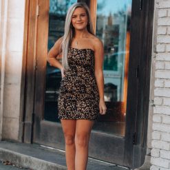 Southern Alternative Dresses Reign Strapless Mini Dress (Leopard) 3 Southern Alternative Dresses Reign Strapless Mini Dress (Leopard)