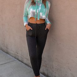 Southern Alternative Sunset Dream Tie Dye Hoodie (Mint) Crop Tops