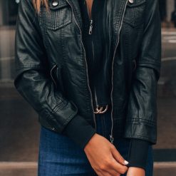 Southern Alternative Jet Set Vegan Leather Jacket (Black) Jackets