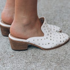 Southern Alternative Zeppelin Studded Mules (White) Shoes