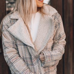 Southern Alternative Jackets Motorcycle Ride Plaid Jacket (Beige)