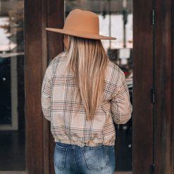 Southern Alternative Jackets Motorcycle Ride Plaid Jacket (Beige)