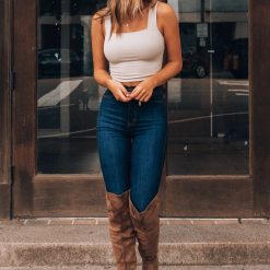 Southern Alternative Blouses + Tops Rebel Ribbed Crop (Taupe) 4 Southern Alternative Blouses + Tops Rebel Ribbed Crop (Taupe)