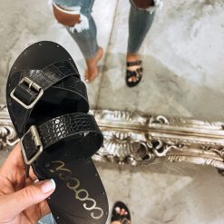 CCOCCI Shoes Bridgette Buckle Sandals (Black)