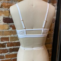 Southern Alternative Riot Cross Strap Lace Bralette (White)