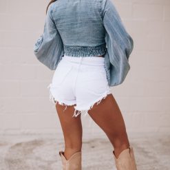 Southern Alternative Charleston Denim Blouse (Dark Denim) Clothing