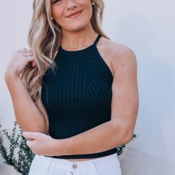 Southern Alternative Wilmington Knit Crop Top (Black)