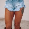 Southern Alternative Out Of The Blue Fringe Shorts (Light Wash)