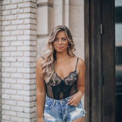 Southern Alternative See Right Through Me Lace Bodysuit (Black) Bodysuits
