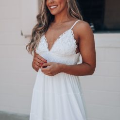 Southern Alternative Bren Lace Mini Dress (White) Clothing