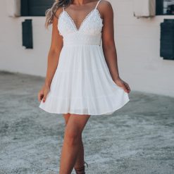 Southern Alternative Bren Lace Mini Dress (White) Clothing