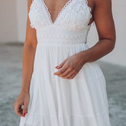 Southern Alternative Bren Lace Mini Dress (White) Clothing