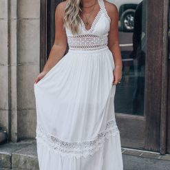 Southern Alternative Endless Love Lace Cutout Maxi Dress (Ivory) Dresses
