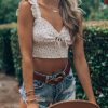 Southern Alternative Crop Tops Lotus Crochet Crop Top
