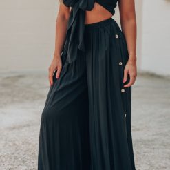 Southern Alternative Cora Crop And Pant Set (Black)