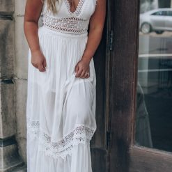 Southern Alternative Endless Love Lace Cutout Maxi Dress (Ivory) Dresses