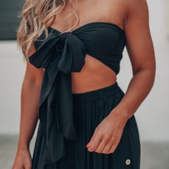 Southern Alternative Cora Crop And Pant Set (Black)